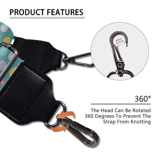 Image of Halloween Handbag Strap Canvas Purse Strap Colorful Bat Black Shoulder Strap Multicolor Bats Replacement Strap