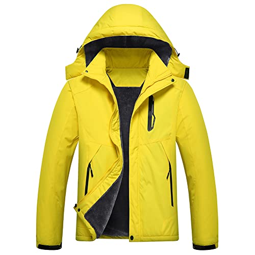 Jingangjin Men's Mountain Waterproof Ski Jacket Winter Windbreaker Warm Hooded Snowboarding Raincoat Jackets