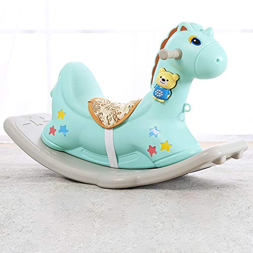 Schaukelpferd Trojan Musik Verdicken Grün Baby Kindergarten Trojaner Spielzeug (Color : Green) – Bild 3