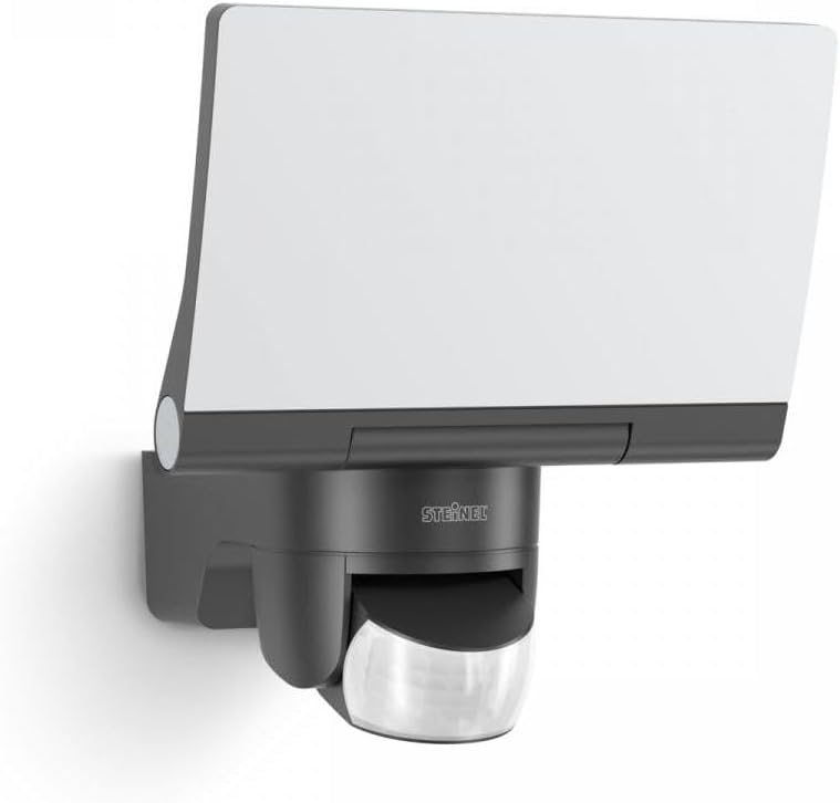 Steinel LED Spotlight XLED Home 2 S Graphite, Adjustable Floodlight, Exterior Light, 13.7 W, 180° Motion Sensor Spotlight for Garden, Patio Garage or Warehouse