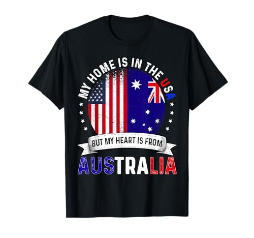 Australia Flag Heart Design T-Shirt