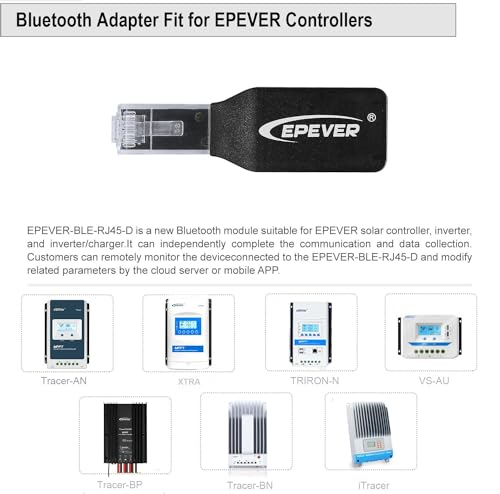 Controlador Solar Móvil APP Inalámbrica con EPEVER BLE Adaptador Bluetooth 5
