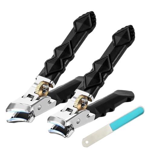 太い爪のための特大のネイルクリッパースプラッシュガードデザイン人間工学に基づいたグリップスチールには、人間工学に基づいたグリップ付きの旅行にやさしいケースプロフェッショナル反釘クリッパーが含まれています