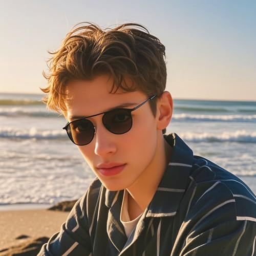 RICH MODE Men women retro sunglasses metal ultra light weight no pressure sunglasses UV protection sunglasses2