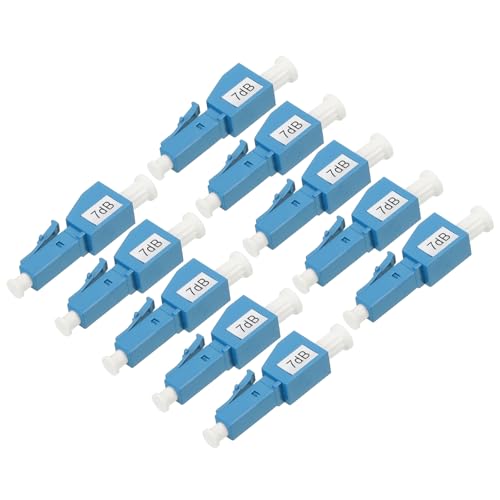 Atenuador de fibra óptica LC de 7 dB fijo y monomodo para paneles de transmisión, pack de 10