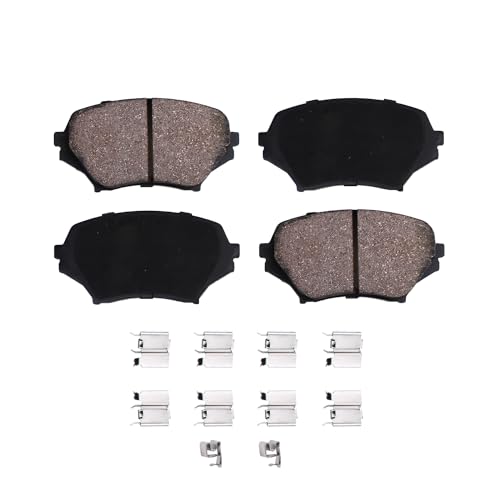 Image of Detroit Axle - Front Brake Pads for 2006-2015 Mazda MX-5 Miata Ceramic Brake Pads w /Hardware 2007 2008 2009 2010 2011 2012 2013 2014 Replacement