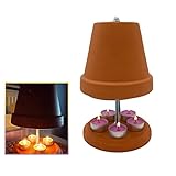 yeSQMI Teelichtheizung Doppelwandige Teelichtofen Teelichtheizung Teelichtkamin Aus Terracotta Alternative Heizung Autark Heizen Für Tisch Hochzeit Innendekoration (Color : Brown)