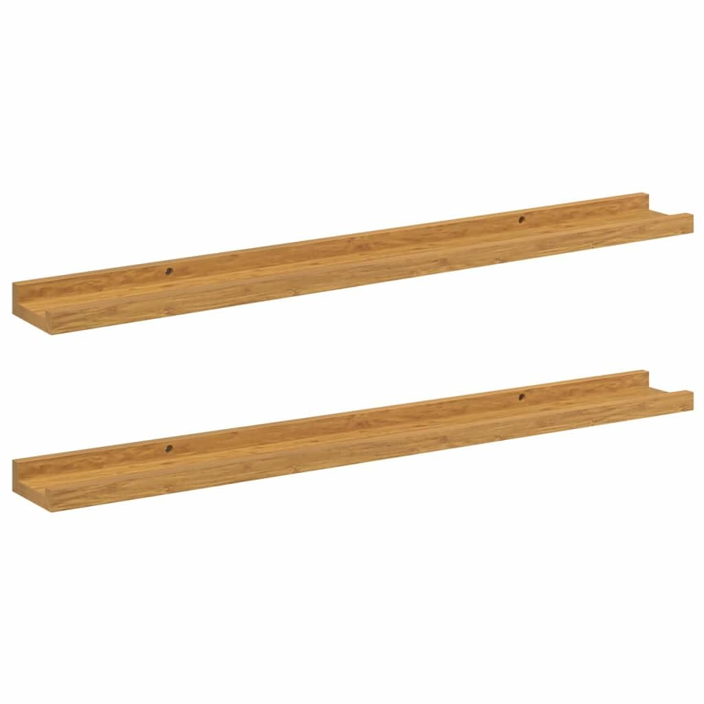 Regał ścienny zestaw 2 sztuk, beżowy materiał drewnopochodny, 80 x 9 x 3 cm, wiszący regał do salonu, sypialni, biura, uniwersalne regały ścienne do przechowywania