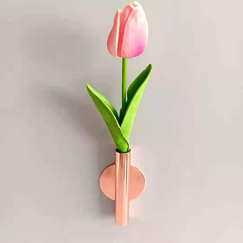 Miniatura 7 de Decoración de Pared en Oro, Jarrón de Pared para Plantas en Tubo de Metal, Soporte de Decoración para Flores Secas, Flores Artificiales, También