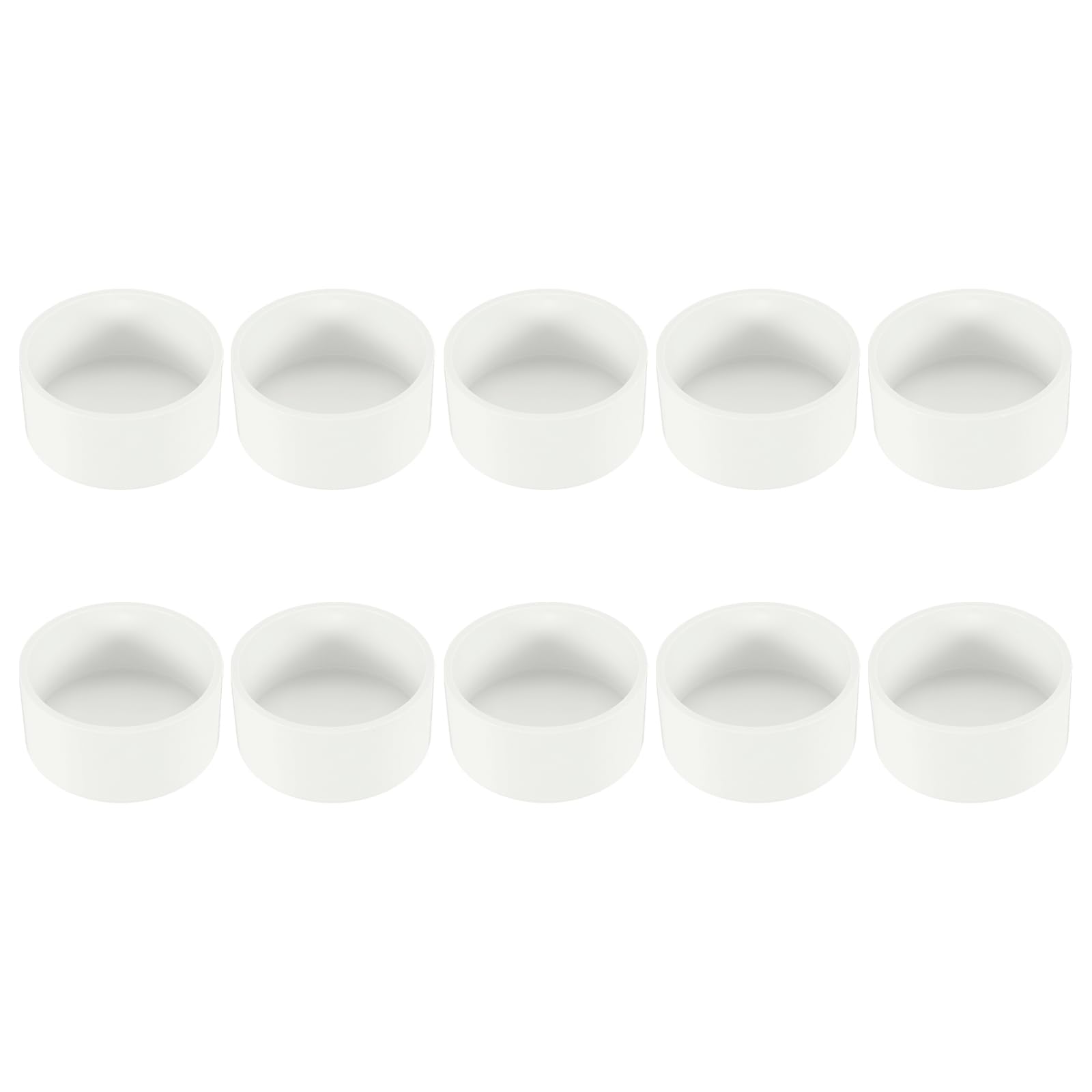Tapón extremo tubería PVC 3-1/2" blanco, accesorio enchufe para muebles y estantes, 10 piezas