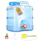 Starnearby 20L Water Container with Tap, Portable Plastic Water Bucket with Tap, Easy Clean BPA-Free Drink Water Carrier, for Camping Outdoor, Party, Van, RV, School, Hospital, Emergency (20L)