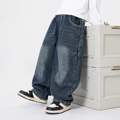 Jean baggy garçon avec coupe confortable et ample à jambes droites - 4
