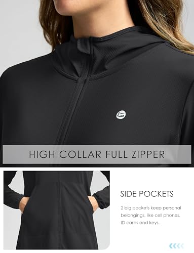 Women's UPF 50+ Swim Cover Up Sun Protection Hoodie Long Jacket SPF Lightweight Beach Cover Ups for Women4