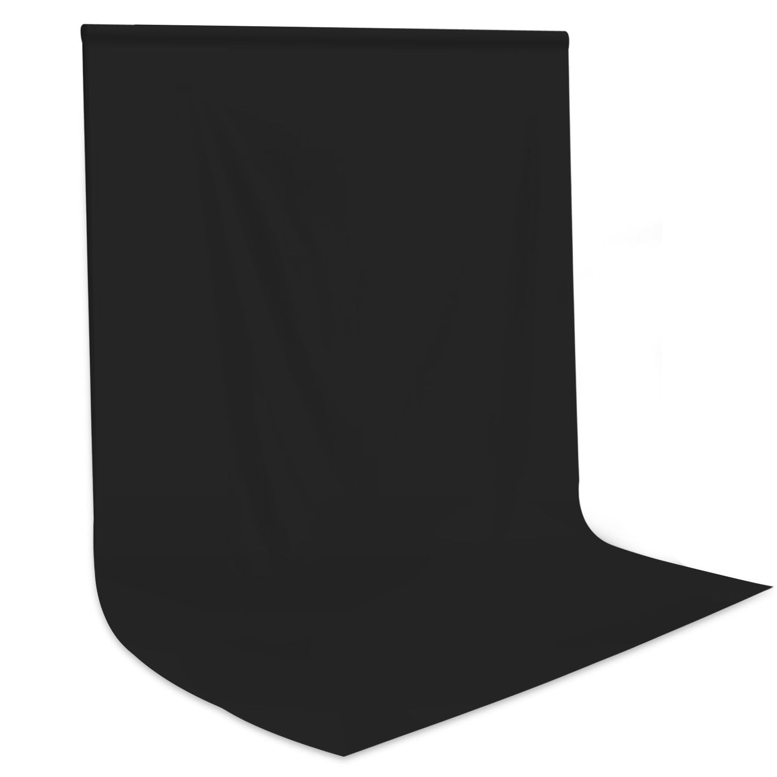 Sfondo fotografico bianco, 3 x 3 m, pieghevole, in poliestere, lavabile, per studio fotografico, riprese fotografiche, video, TV, fotografia alla moda (nero, 3 x 6 m)