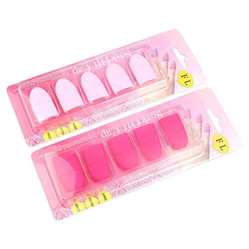 Nail Soakers Pad Holder, UV Gel Polish Remover Caps Tips, Acrylic Off or Remover Wrap Cap. 10 Pieces Fingers, Reusable Silicone