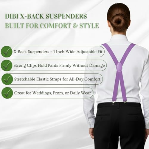 Image of Dibi Suspenders for Men - Adjustable X back Suspender with 4 Strong Clips