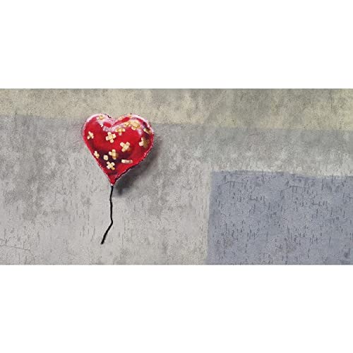 Tableau Banksy Coeur déco murale multicolore 120 X 60 X 3 cm