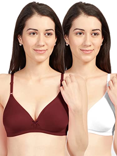 Image of SONARI Omania Womens Non-Padded Cotton Polyester Bras - Solid, Non-Wired, Medium Coverage, Hand Washable (Pack of 2)