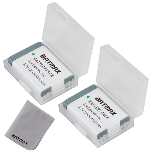 Batmax Batería NB 13L para Canon PowerShot G5X, G5X Mark II, G7X, G7X Mark II, G7 X Mark III, SX720 HS, SX730 HS, SX740 HS, SX620 HS, G1X Mark III, G9X, G9X Mark II