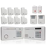 Skylink SC-2200 Wireless Security System with Emergency Dialer, 2 Motion Sensors, 2 Keyfobs and 8 Window and Door Sensors