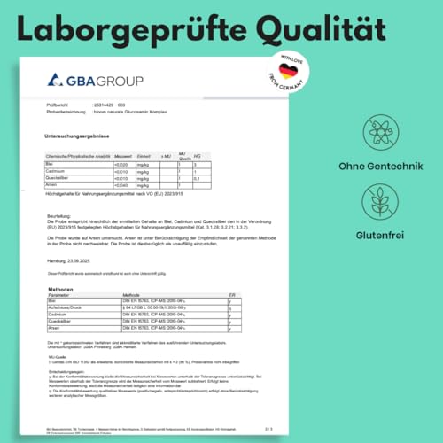 Glucosamin Kapseln Komplex Hochdosiert - 120 Kapseln - Mit MSM, Weihrauch, Pinienrinde, Vitamin C & Mangan - Produziert in Deutschland - Glukosamin Komplex - Verpackung kann variieren