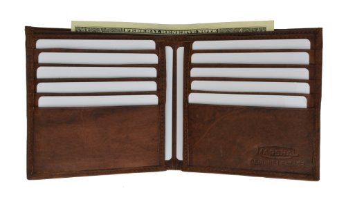 MARSHAL Simple Bifold Credit Card Organizer Top Load Wallet for Men