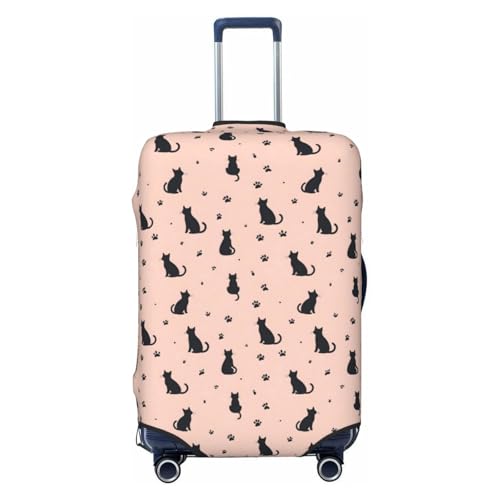Black Cat Paw Print Travel Luggage Covers, Washable Suitcase Covers Protector for Luggage 18-32 Inch High Elasticity