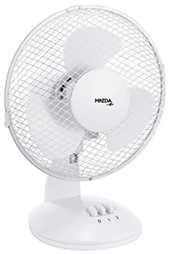 Mazda Energy - Ventilateur de table REOLO 23cm - Vitesse et oscillation réglables - Blanc Cover