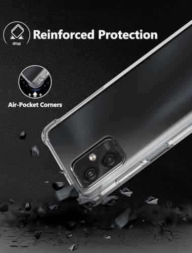 Image of REALCASE Silicone Moto G54 5G Back Cover Case, Scratch Resistant Protective Crystal Clear Transparent Shock Proof Bumper Back Cover Case for Moto G54 5G