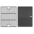 BBQration 17" Grill Grates and Griddle for Nexgrill Grill Parts 720-0830H 720-0783E Nexgrill Replacement Parts 5 Burner 720-0888N 720-0888 720-0697, Grill Parts for Kenmore, Uniflame and More