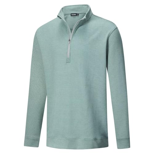 TRUSMOL Men's Performance 1/4 Zip Moisture Wicking Golf Pullover Sports Sweatshirt
