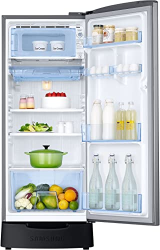 Image of Samsung 183 L, 2 Star, Digital Inverter, Direct-Cool Single Door Refrigerator (RR20C2812S8 /NL, Silver, Elegant Inox, Base Stand Drawer)