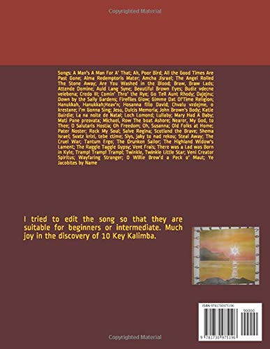 Second Songbooks for 10 Key Kalimba: Lamells tuning: e5 c5 a4 f4 d4 c4 e4 g4 b4 d5