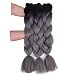 Jumbo Braiding Hair 3pcs (black/dark grey) Ombre Braiding Hair Extension For Crochet Twist