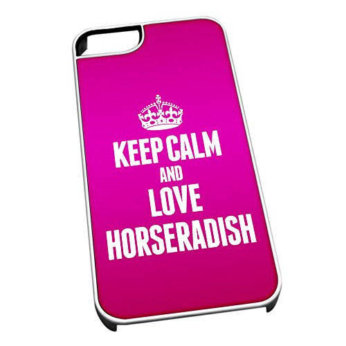 Bianco Cover per iPhone 5/5S 1174 Rosa Keep Calm
