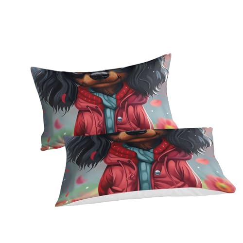 Housse de couette chien 3D 140x200cm parure de lit microfibre douce 3 pièces - 3