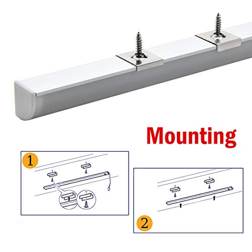 Image of StarlandLed LED Strip Channel with Diffusers, 6-Pack 1Meter /3.3ft LED Aluminum Profile Track Housing V-Saped with Cover and Complete Mounting Accessories for LED Strip Light