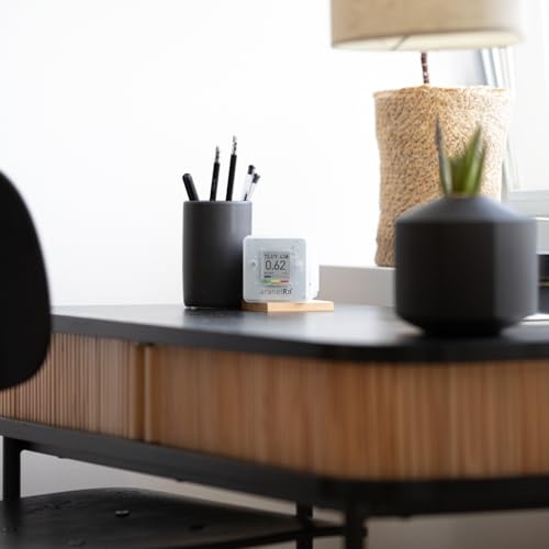 SAF Aranet Radon-Detektor für Zuhause:10 Minuten Messung, Temperatur, Relative Luftfeuchtigkeit, Druck, E-Ink-Display, 7-Jahres-Batterie, tragbar mit kostenloser App