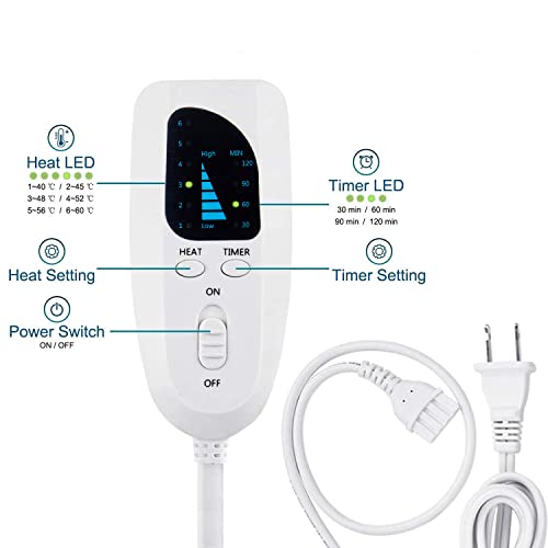 Image of Heating Pad Electric Heat Pad, Hot Heated Pad,Multiple Temp and Timer Settings,Suitable for Shoulders, Neck, arms, Abdomen, Back, Legs, etc (Deep Purple, 24 inchX20 inch)