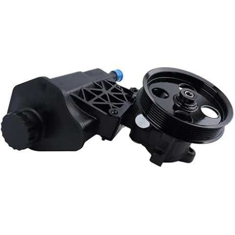 LONGKEES Power Steering Pump with Pulley Reservoir Compatible With 2002-2007 Dodge Ram 1500,96-70269 20-70269 New Power Assist Pump Cover