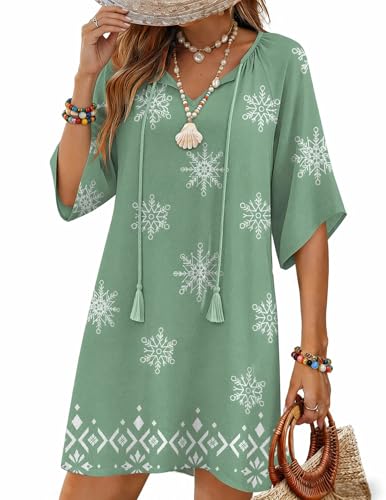 Image of Zeagoo Womens Summer Dress Casual Ruffle Tiered Floral Square Neck Sundresses Beach Boho Mini A-line Dress 2026 with Pockets