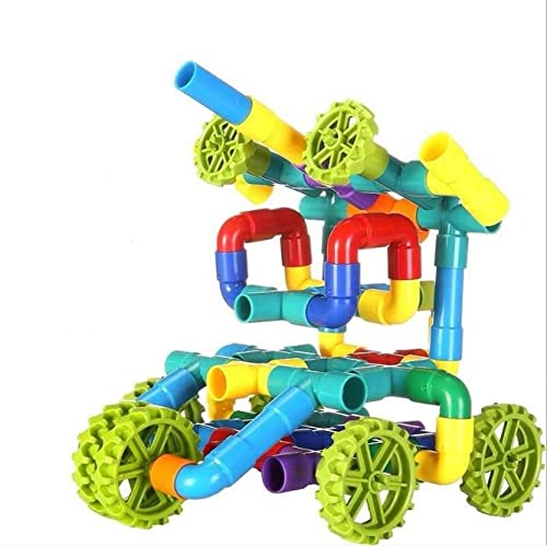 PULSBERY Non-Toxic Pipe Shape Building Block Set for Kids 2 3 4 5 6 7 8 9 Year Kids Boys & Girls (Pipe Block Toy) Multicolor(85 pieces)