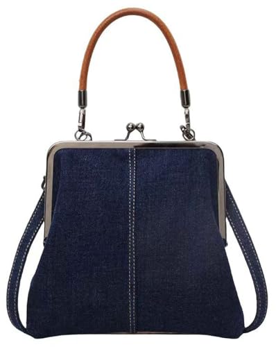 Image of Women's Kiss Lock Crossbody Bag PU Leather Kiss Clasp Purse Crossbody Shoulder Bags Hobo Tote Purses Wallet Handbags