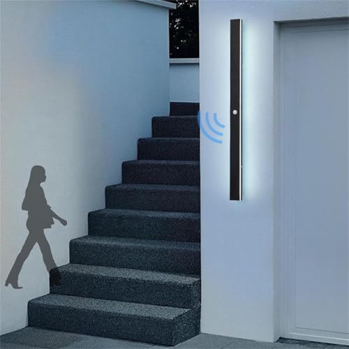Applique murale extérieure LED 30cm noire étanche avec détecteur