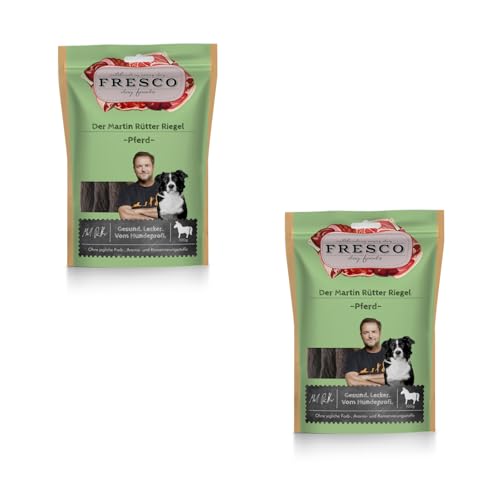 Fresco Martin Rütter Riegel Pferd | Doppelpack | 2 x 100 g | Ergänzungsfuttermittel für Hunde | Natürlicher Monoproteinsnack aus reinem Pferdefleisch | In Riegel-Form