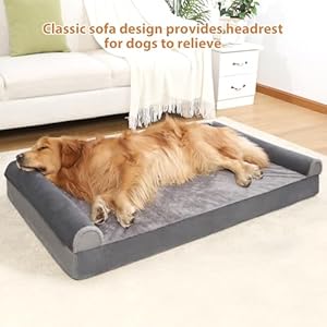 Orthopedic-Dog-Bed-Washable-Large-Dog-Bed-Waterproof-Dog-Beds-Large-Sized-Dog-Couch-Egg-Foam-Dog-Crate-Bed-with-Removable-Bolsters-Nonslip-Bottom-36-x-27-x-6-Grey - Cucciolini Doodles   Orthopedic-Dog-Bed-Washable-Large-Dog-Bed-Waterproof-Dog-Beds-Large-Sized-Dog-Couch-Egg-Foam-Dog-Crate-Bed-with-Removable-Bolsters-Nonslip-Bottom-36-x-27-x-6-Grey
