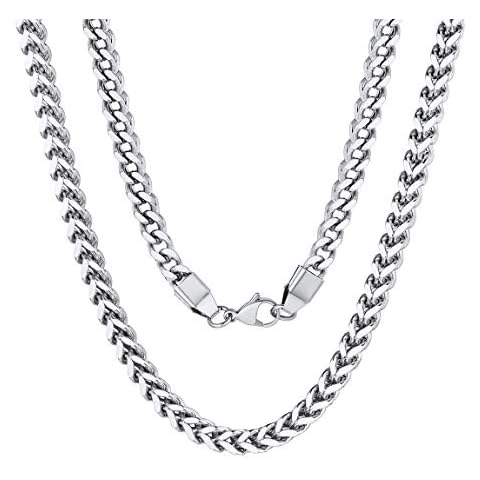 ChainsPro Stainless Steel Jewelry Men's Golden Franco Box Curb Chain Necklace 6mm 24inch Box Mans Chain Cover