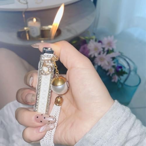 Encendedor Mini Metálico Recargable con Cadena de Perlas miniatura 2