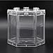 NOENNULL Small Betta Fish Tank Hex Shape Stackable Mini Aquarium Tank Portable Plastic Fish Bowl for Small Fish, Shrimp, Crab, Spide (Transparent)