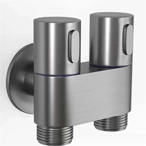 Rociador divisor de agua 2 en 1 for baño con válvula angular gris para pared 2